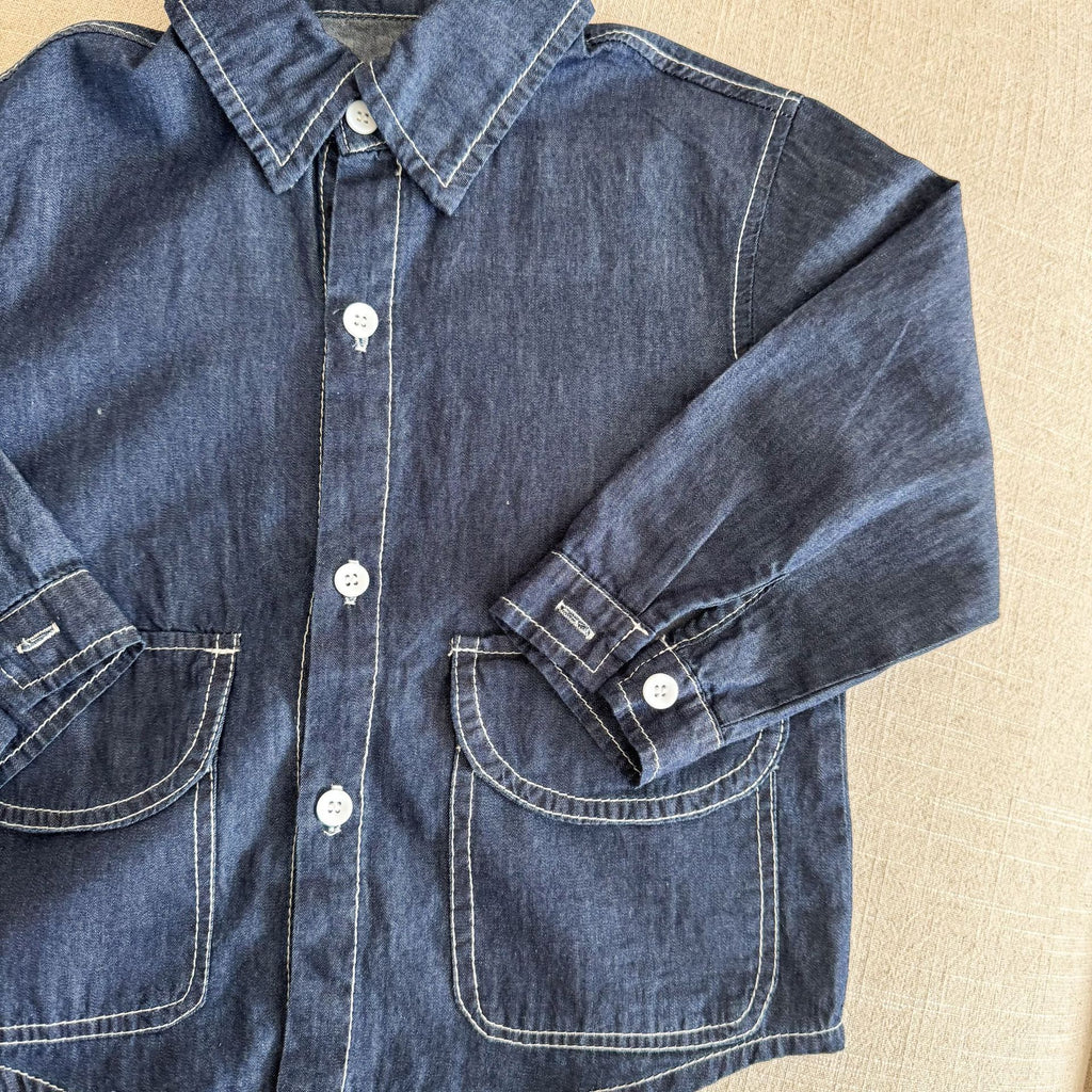 【80-150cm】牛仔連衣裙 | 牛仔襯衫外套