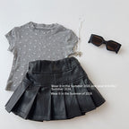 【90-150cm】時尚軟皮褲裙