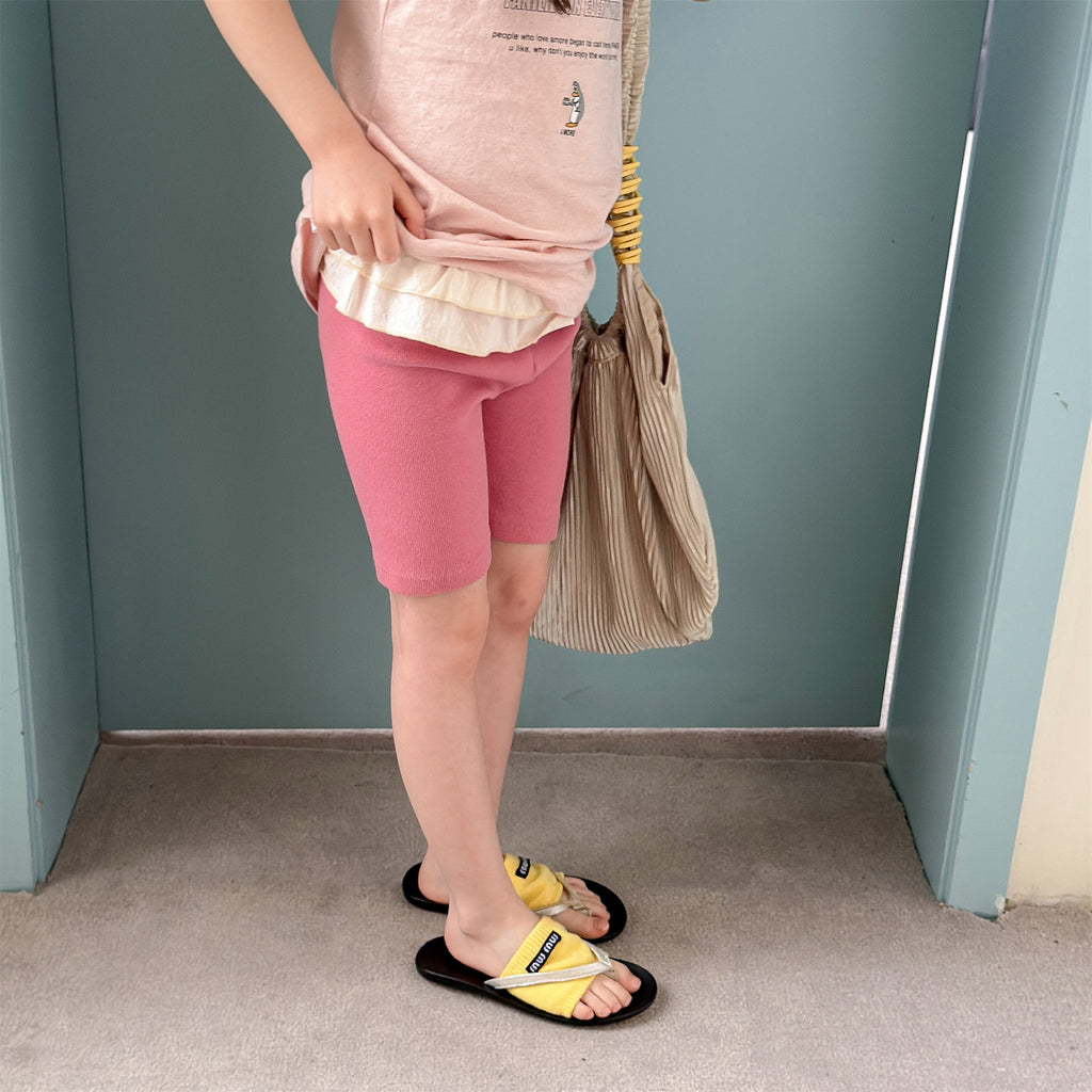 【80-130cm】(3色)韓系高腰花邊打底褲