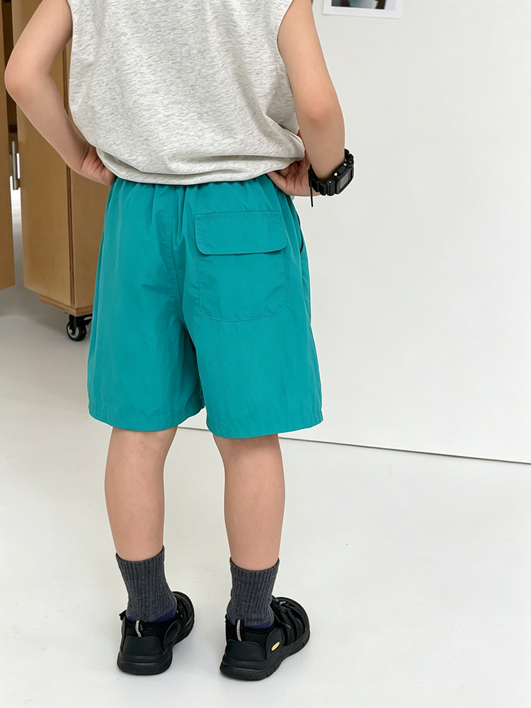 【100-170cm】夏日多巴胺涼感五分休閒褲