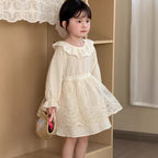 【90-140cm】拼接蕾絲連身裙