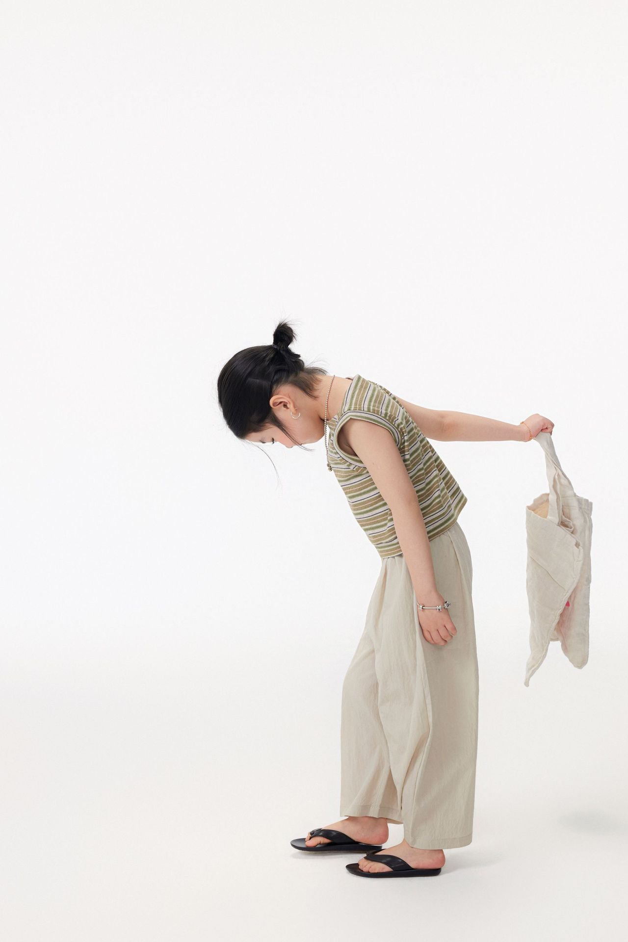 【90-150cm / M.L】【親子裝】日系一字領條紋背心