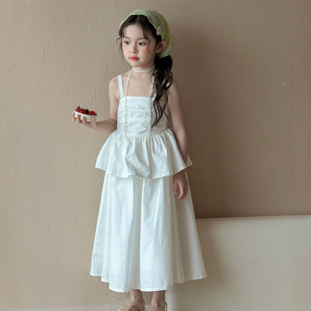 【90-150cm】法式風高級感吊帶蛋糕連身裙