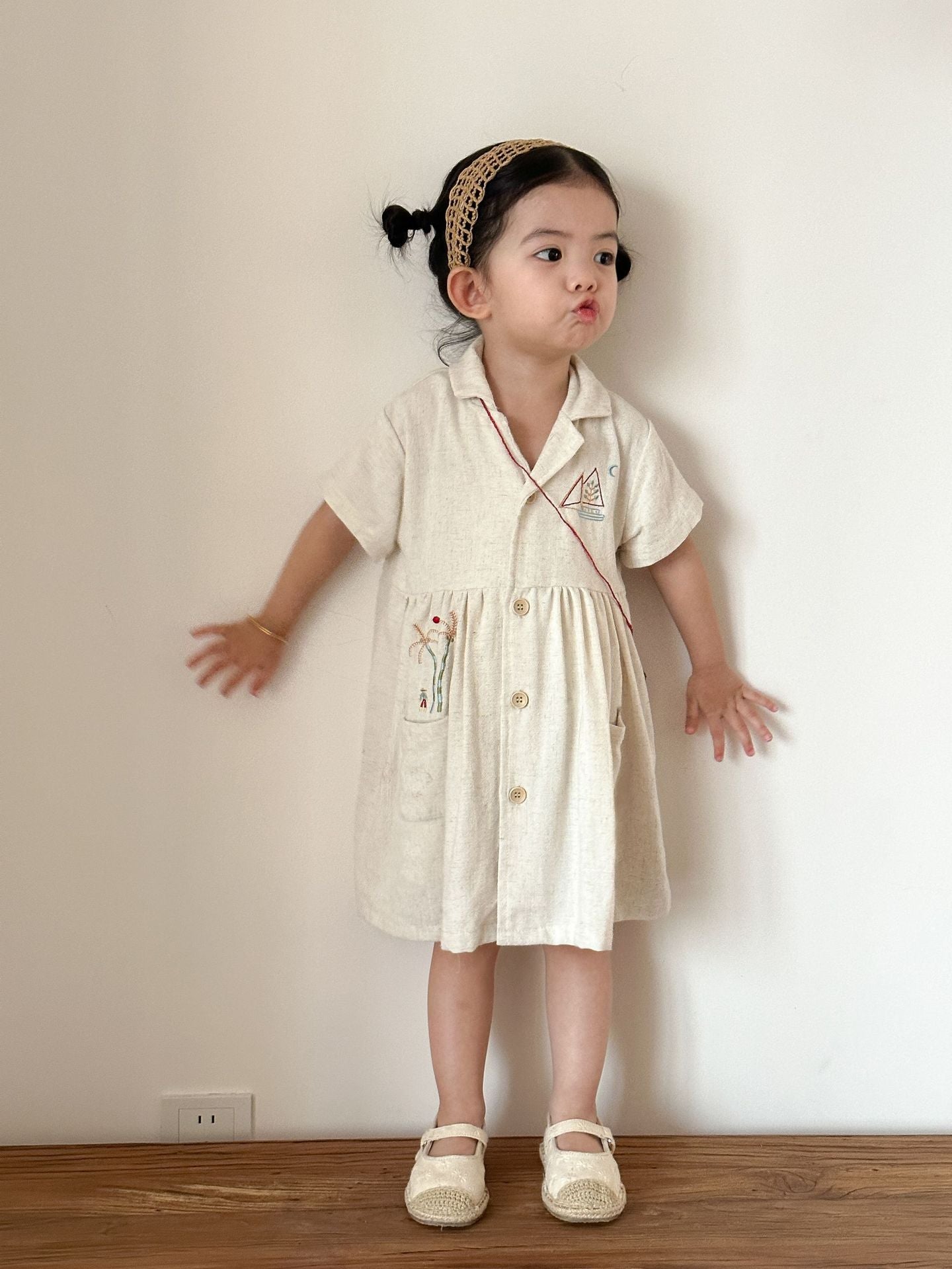 【80-150cm】亞麻襯衫套裝