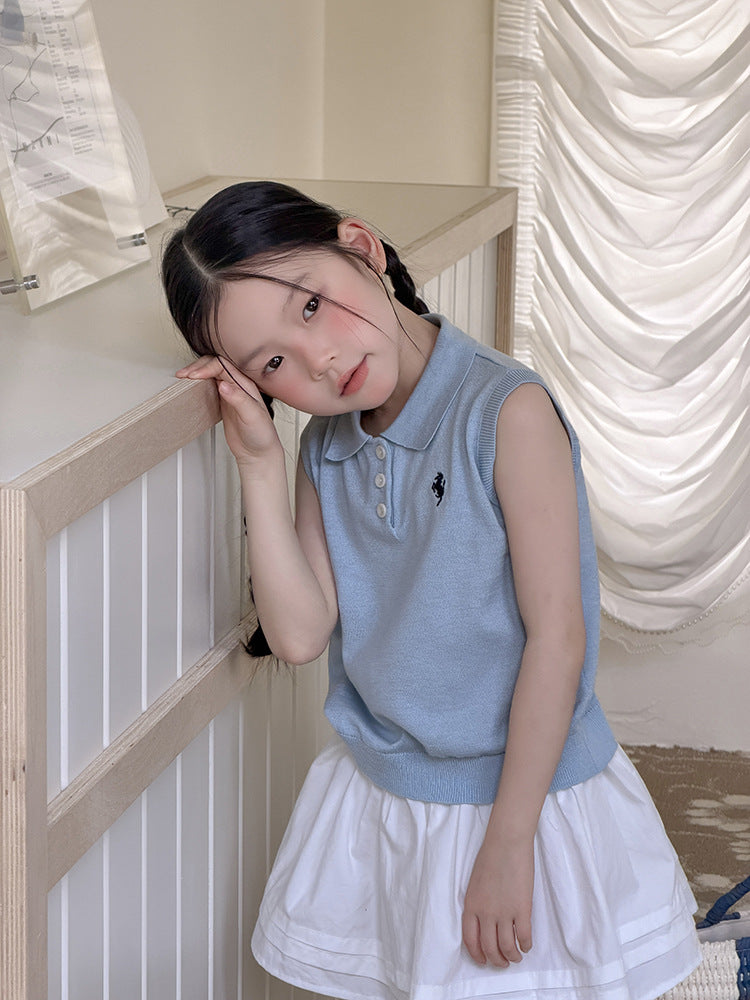 【100-170cm】刺繡小馬POLO背心
