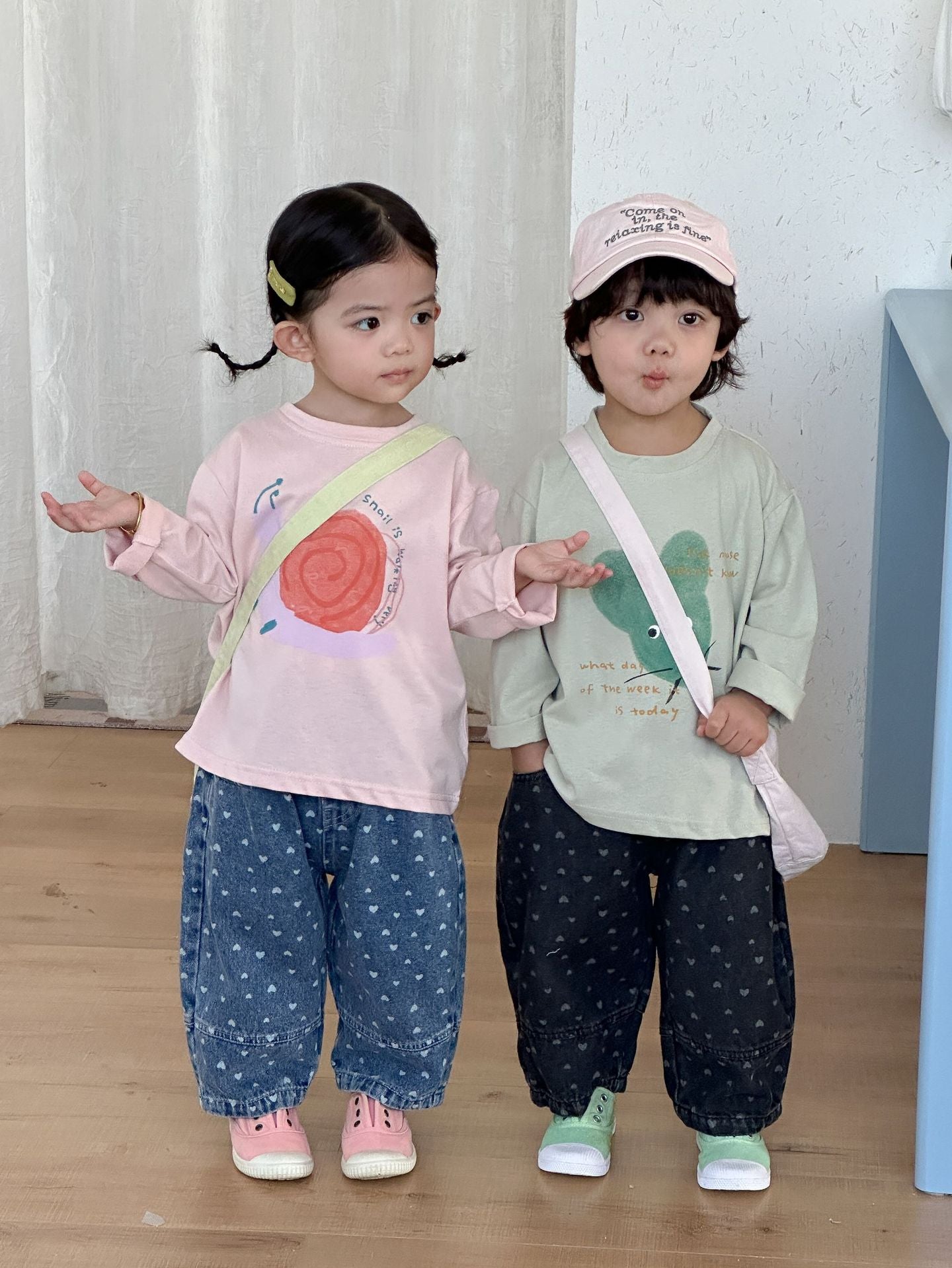 【80-150cm】可愛動物寬鬆純棉T恤