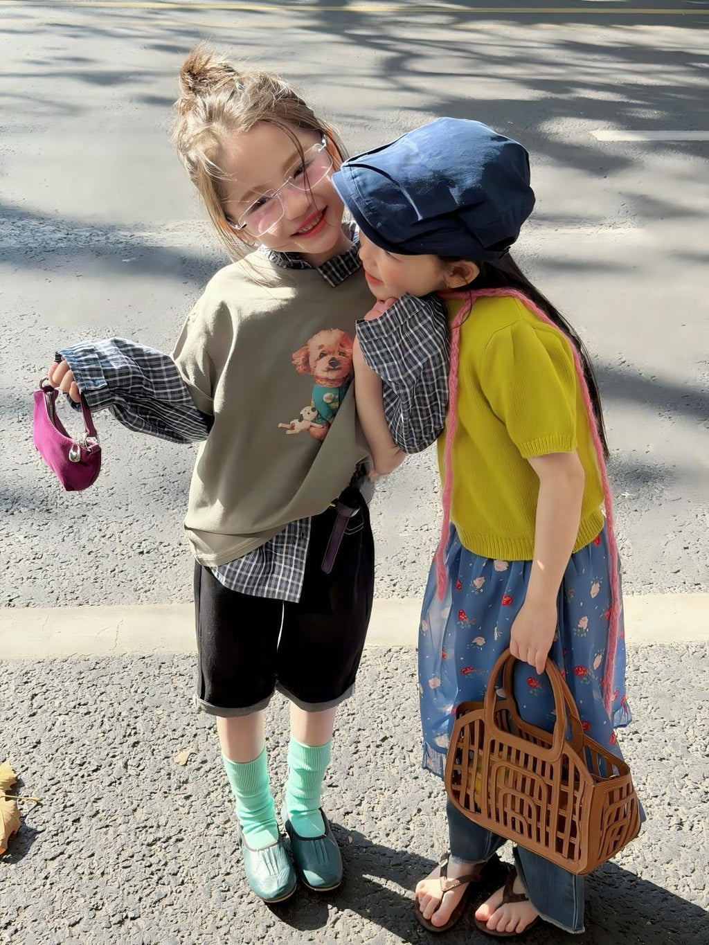 【90-140cm】狗狗短袖疊穿格子襯衫