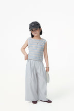 【90-150cm / M.L】【親子裝】日系梭織休閒闊腿褲