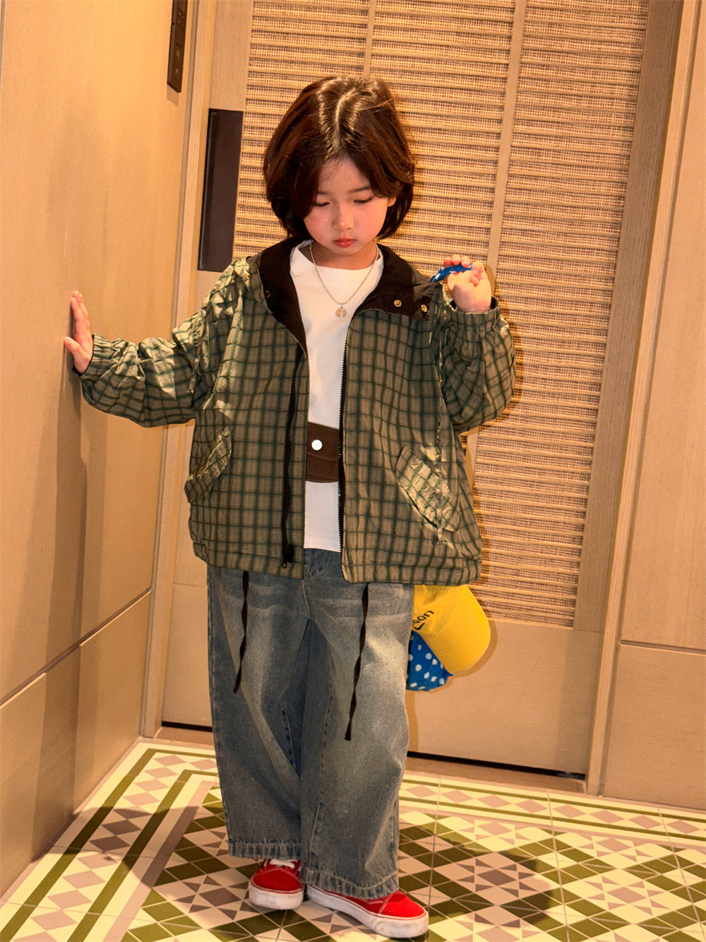 【90-150cm】韓版砂洗休閒牛仔褲