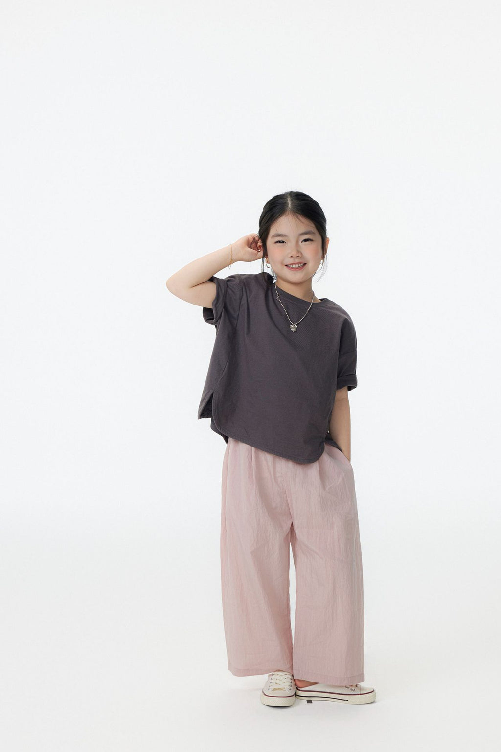 【90-150cm / M.L】【親子裝】日系純色九分蘿蔔休閒褲