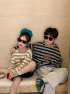 【100-160cm】卡通圓領寬鬆長袖T