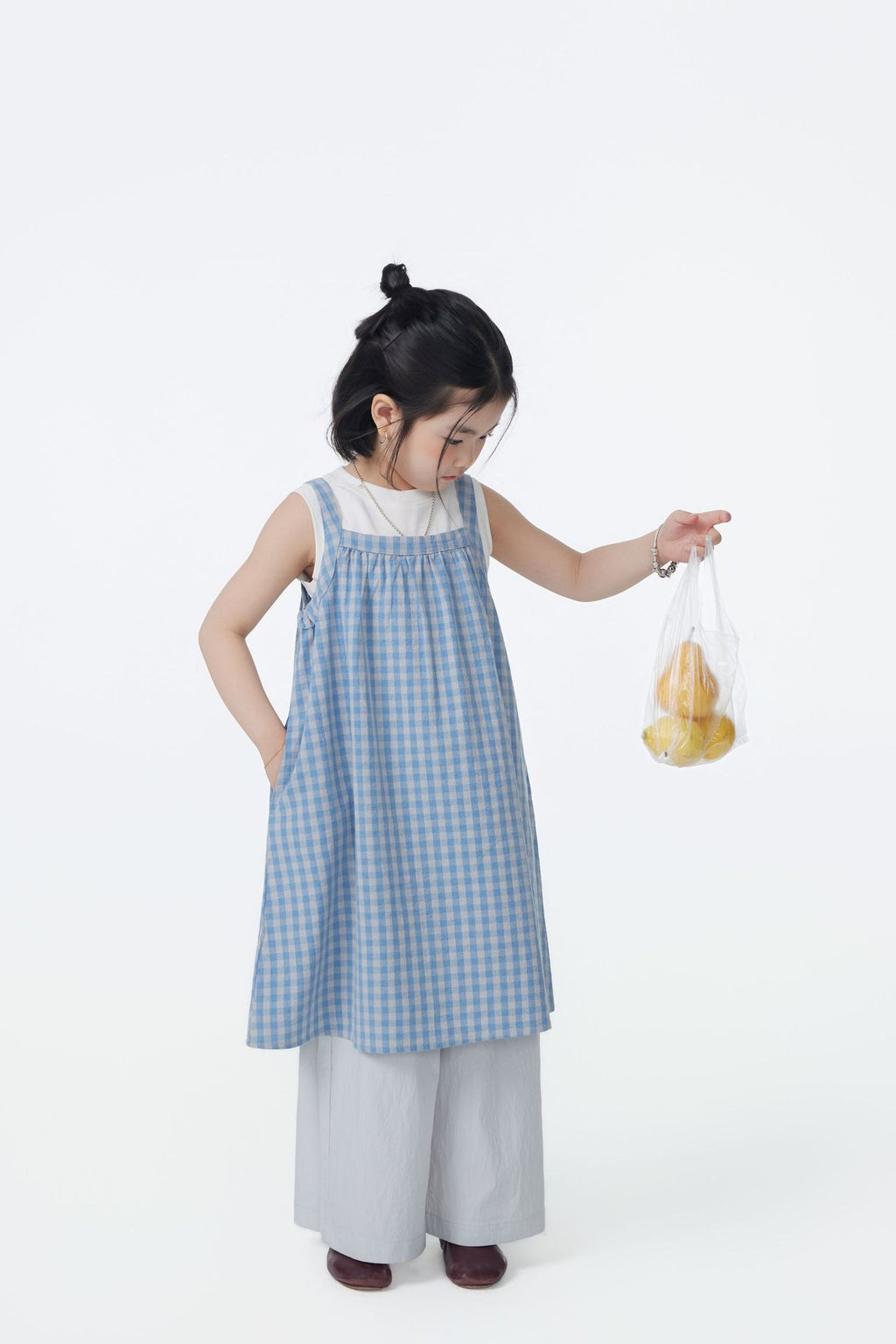 【90-150cm / M.L】【親子裝】日系梭織休閒闊腿褲