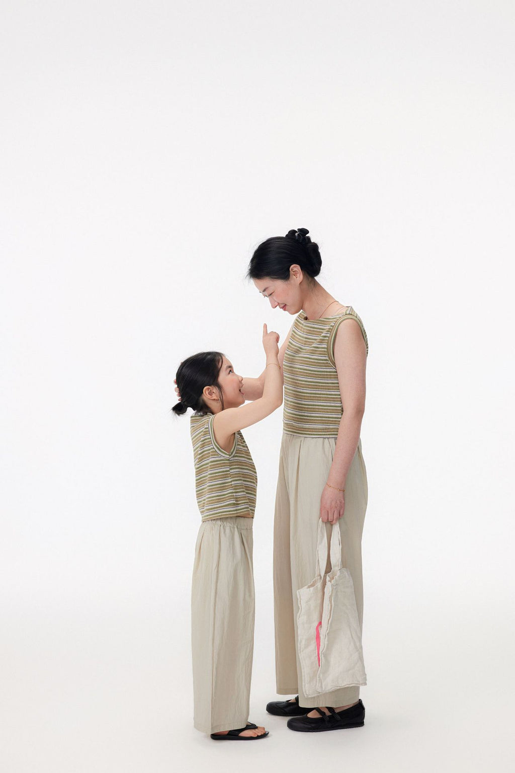 【90-150cm / M.L】【親子裝】日系一字領條紋背心