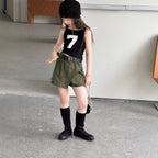 【100-150cm】數字露背短版背心