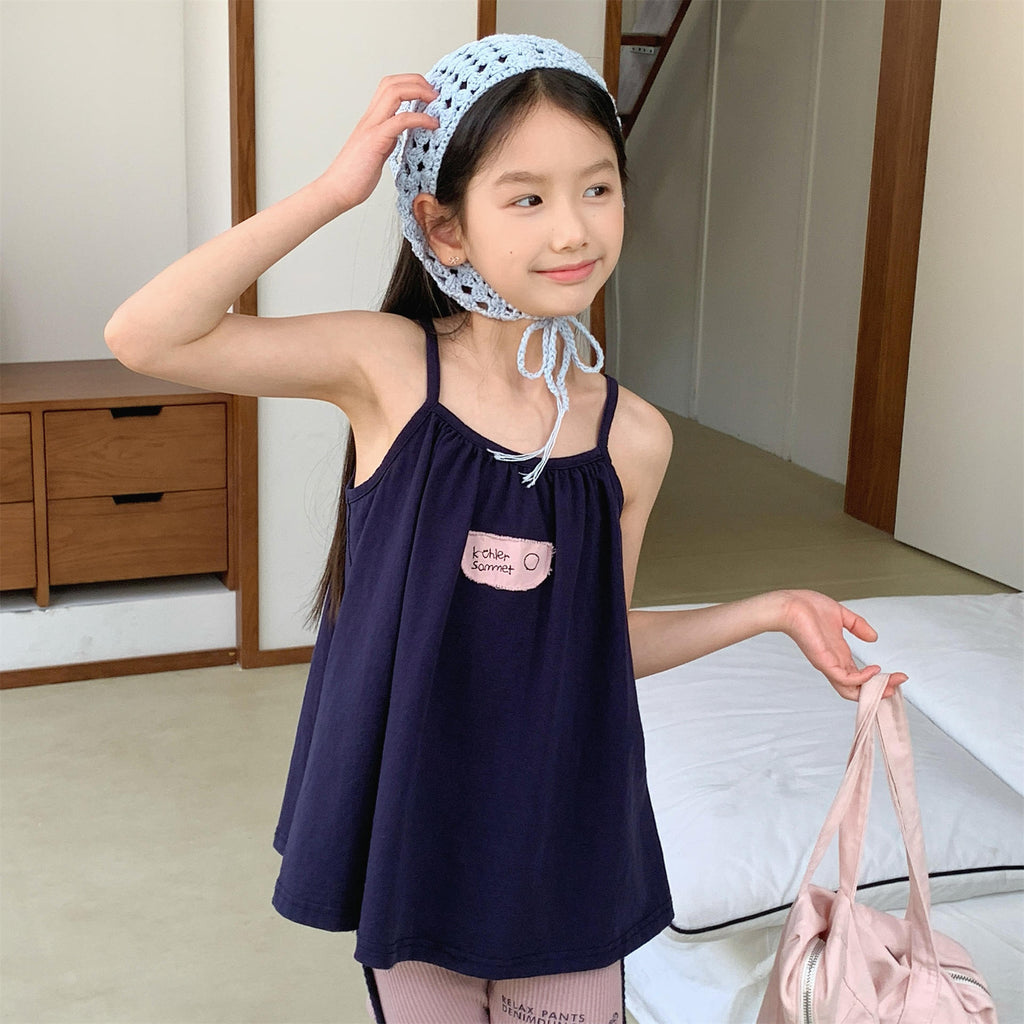 【80-130cm】2色-韓版甜妹細肩背心
