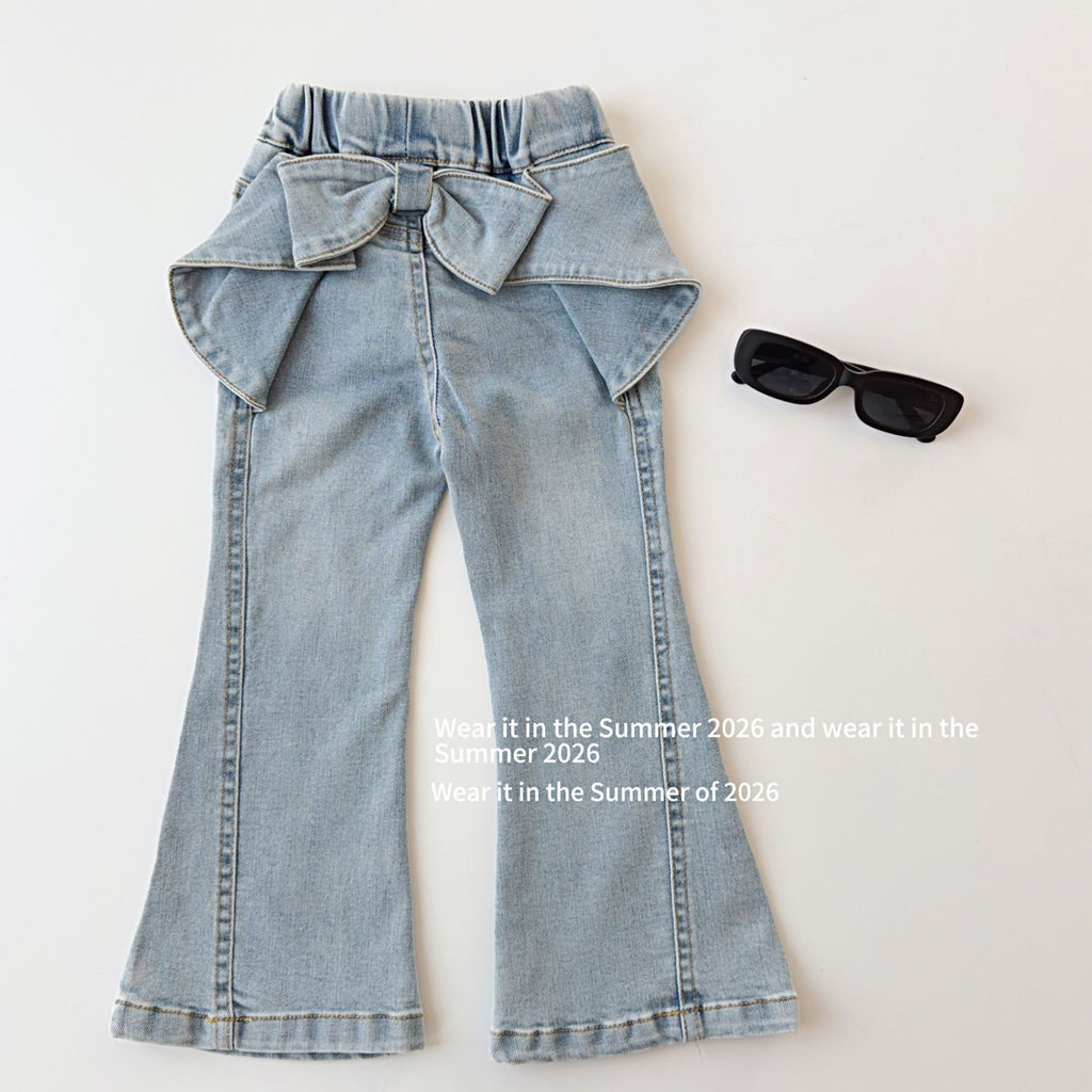 【90-150cm】立體蝴蝶結喇叭褲