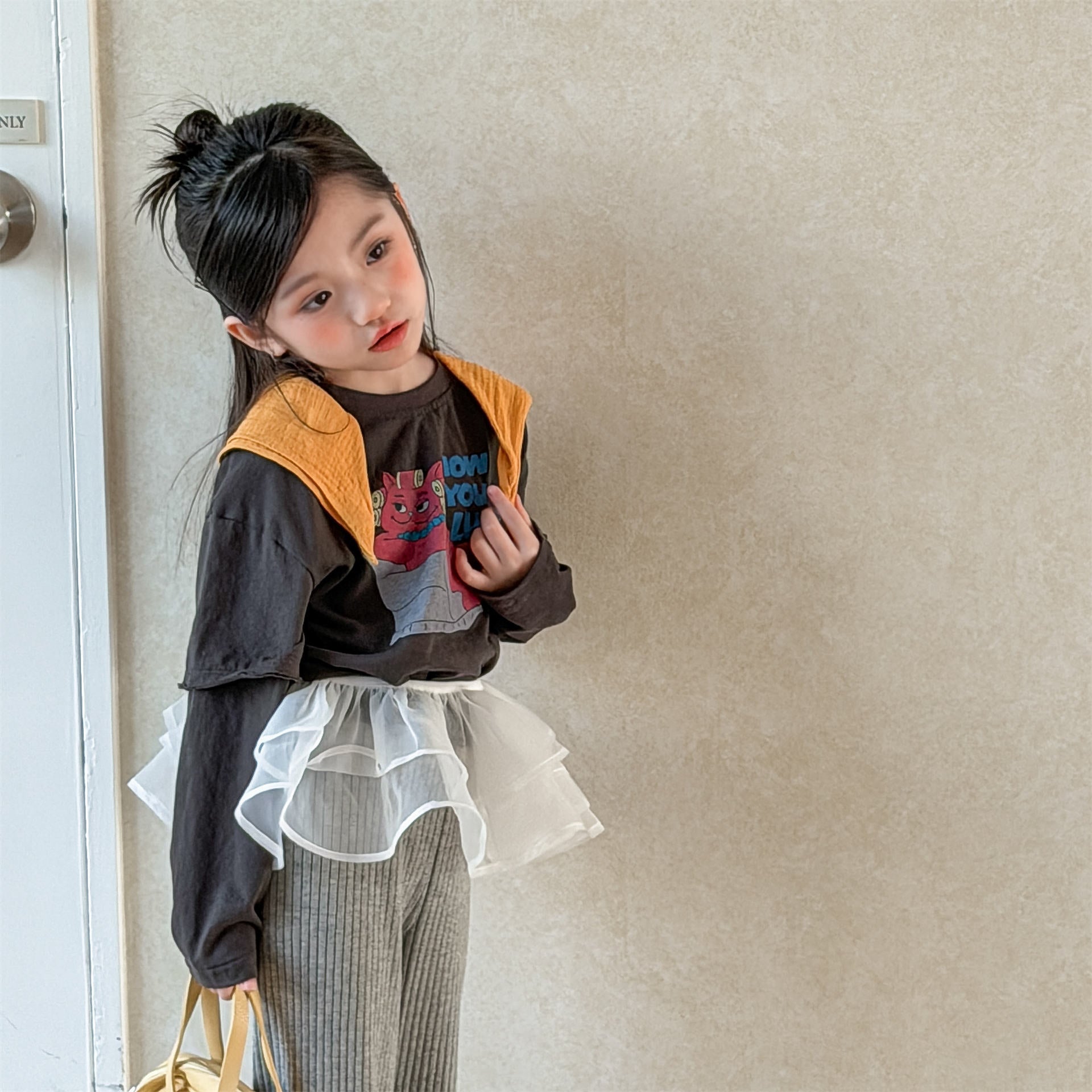 【80-130cm】韓版假兩件T