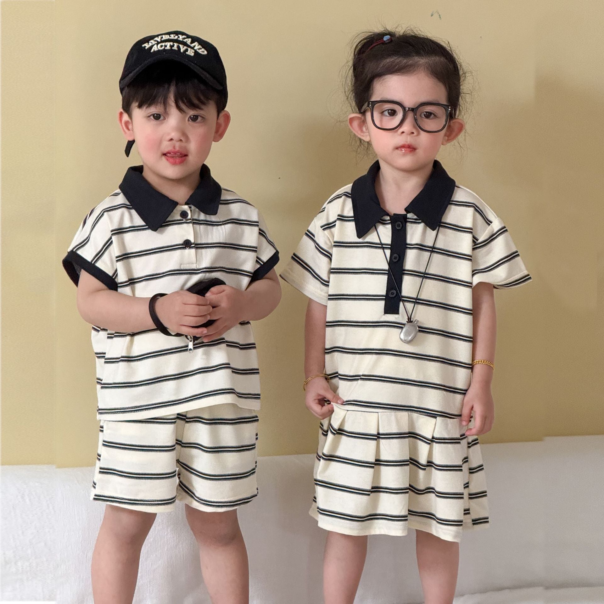 【80-150cm】條紋polo連衣裙 | 套裝