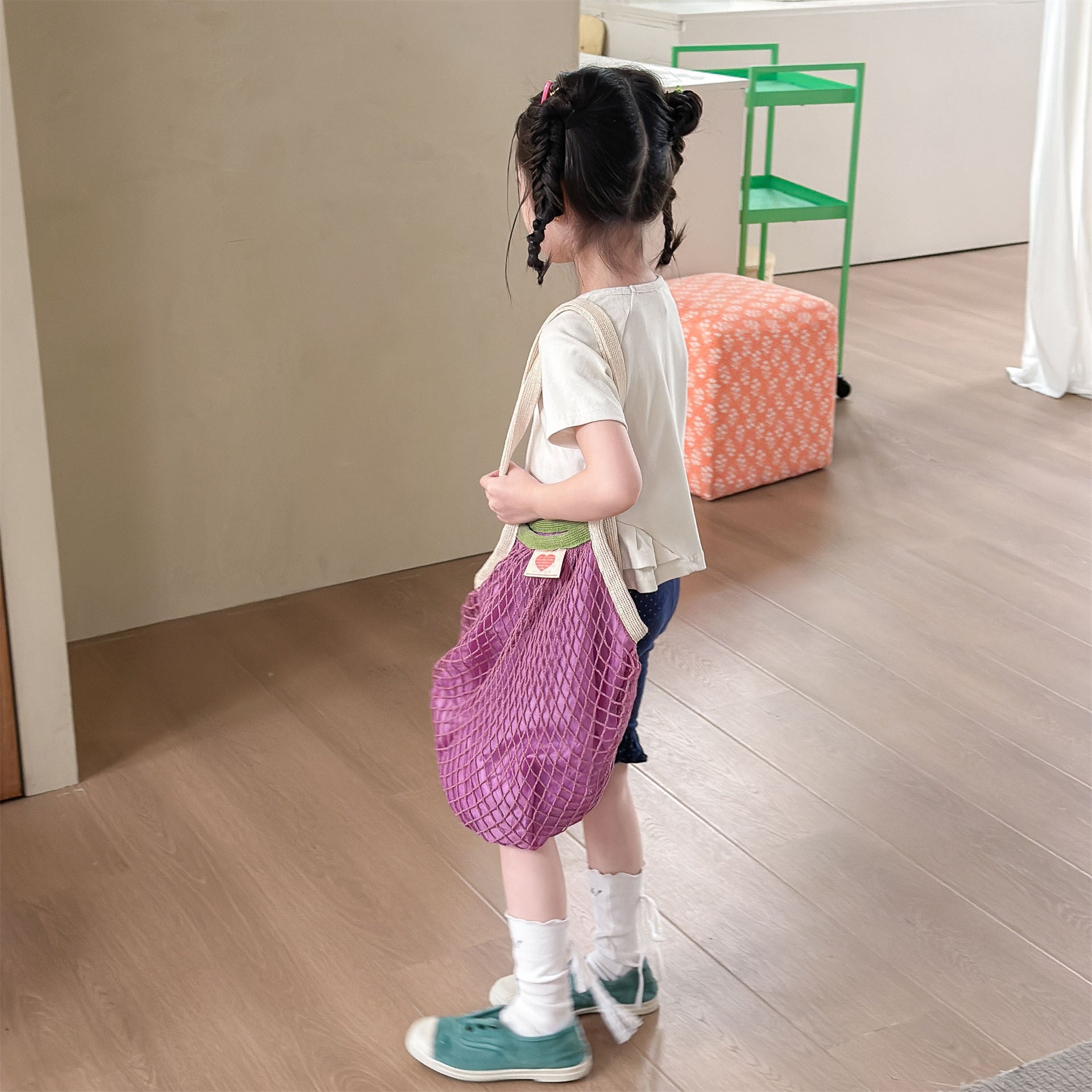 【80-130cm】韓版小標下擺荷葉邊T