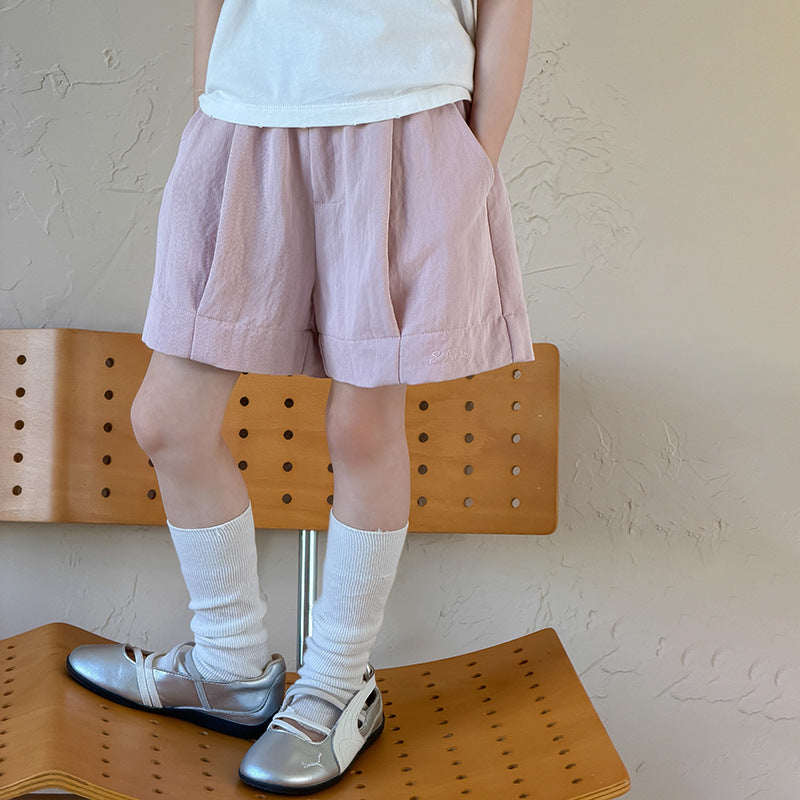 【100-170cm】柔棉垂順挺透氣純色短褲