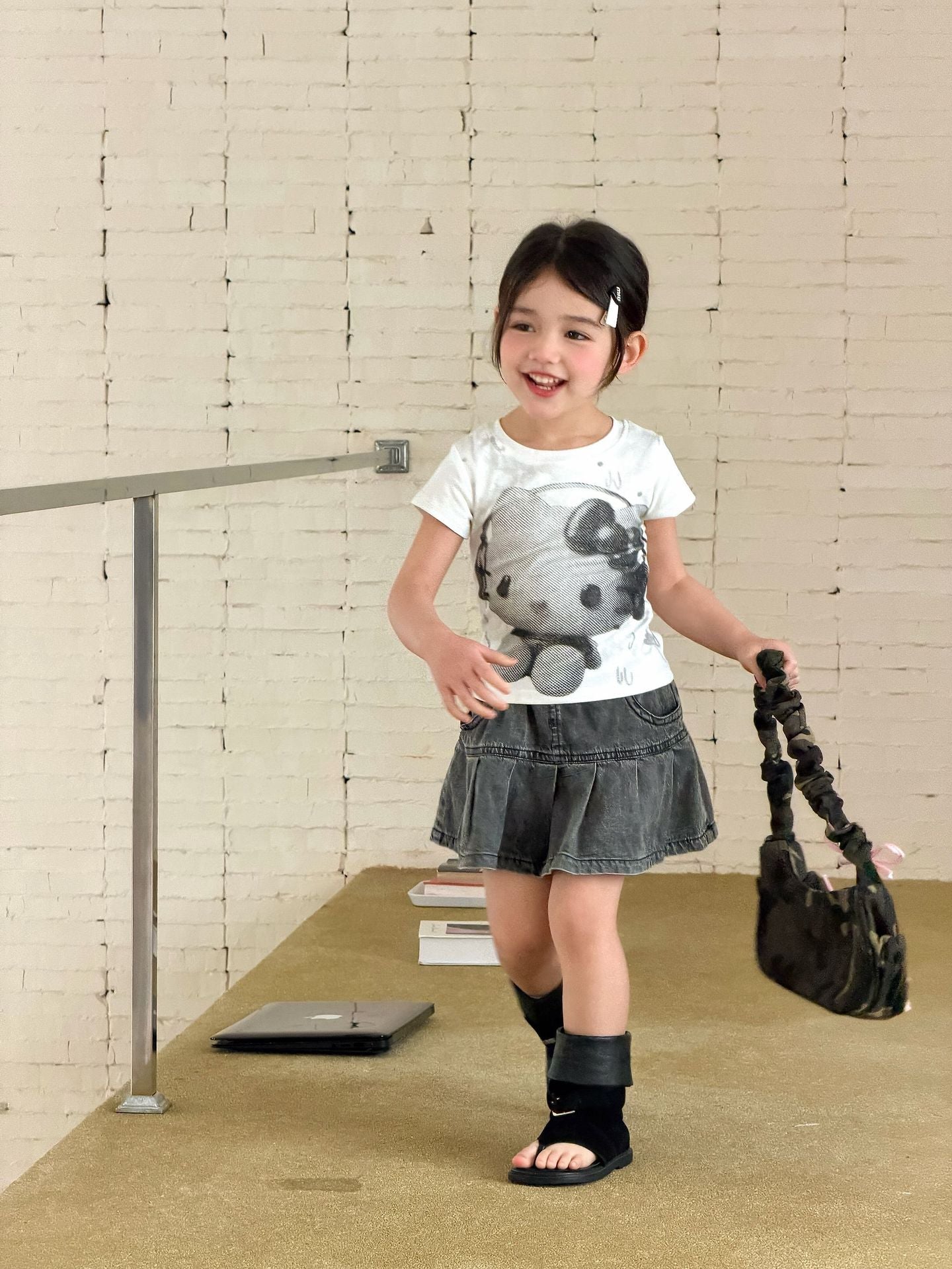 【90-150cm】美式甜酷辣妹KT印花T