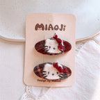 蝴蝶結格紋髮夾