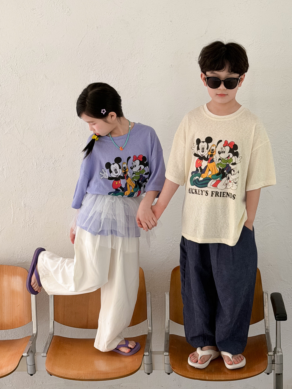 【100-160cm】韓版迪士尼卡通T