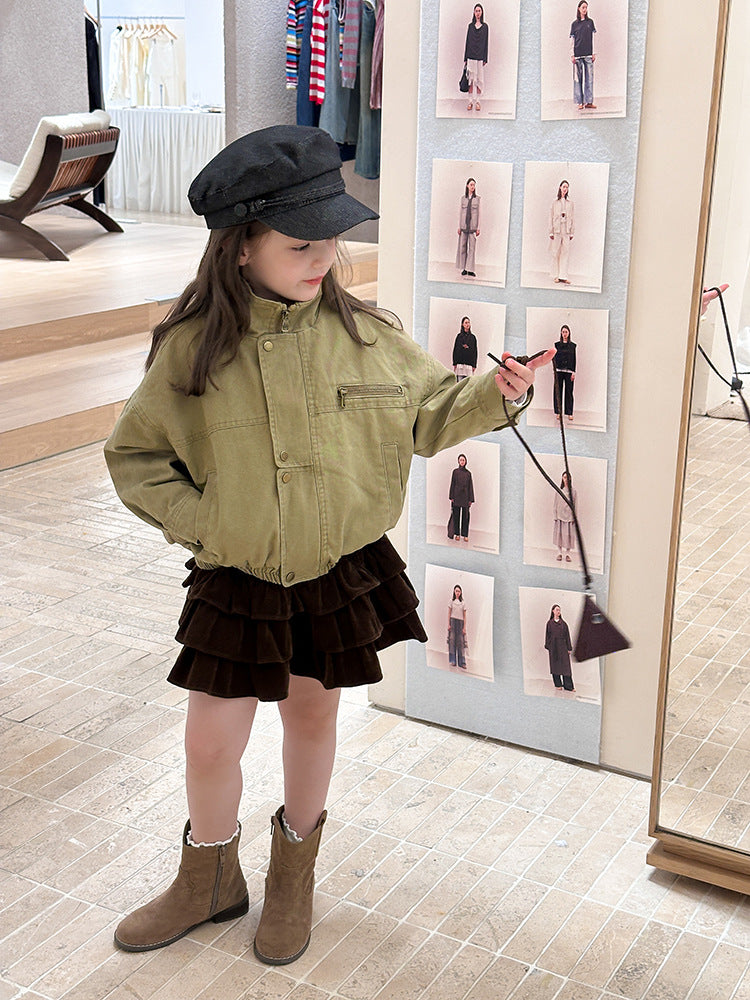 【現貨 160cm】韓版帥氣工裝機車夾克