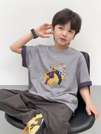【100-170cm】(3色)全棉時髦雙色織卡通T
