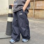 【100-160cm】小格子速乾休閒褲