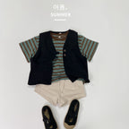 【80-130cm】純棉條紋百搭休閒上衣