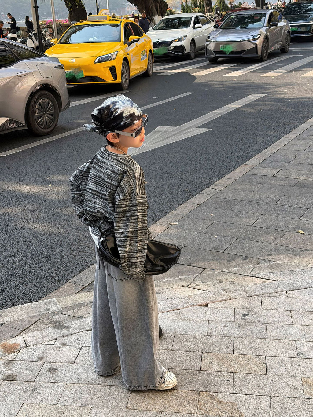 【90-160cm】條紋設計感街頭帥氣長袖打底衫