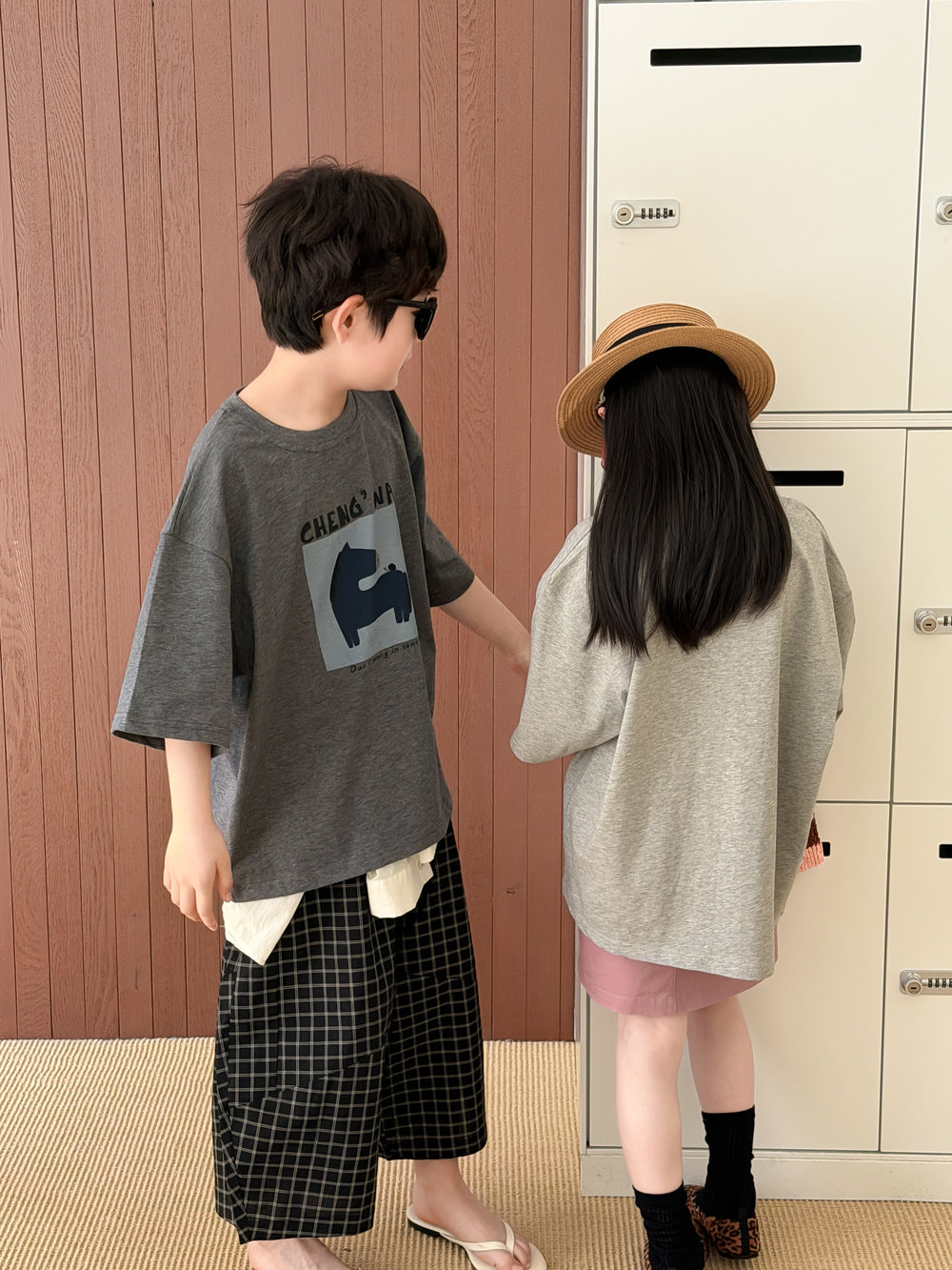 【100-160cm】韓版字母小馬T