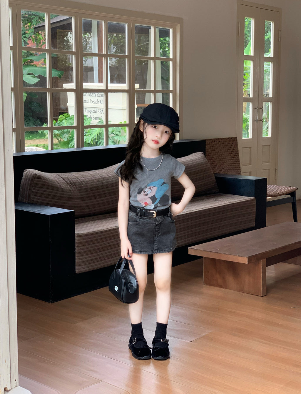 【90-150cm】韓版米妮印花T | 復古辣妹包臀裙