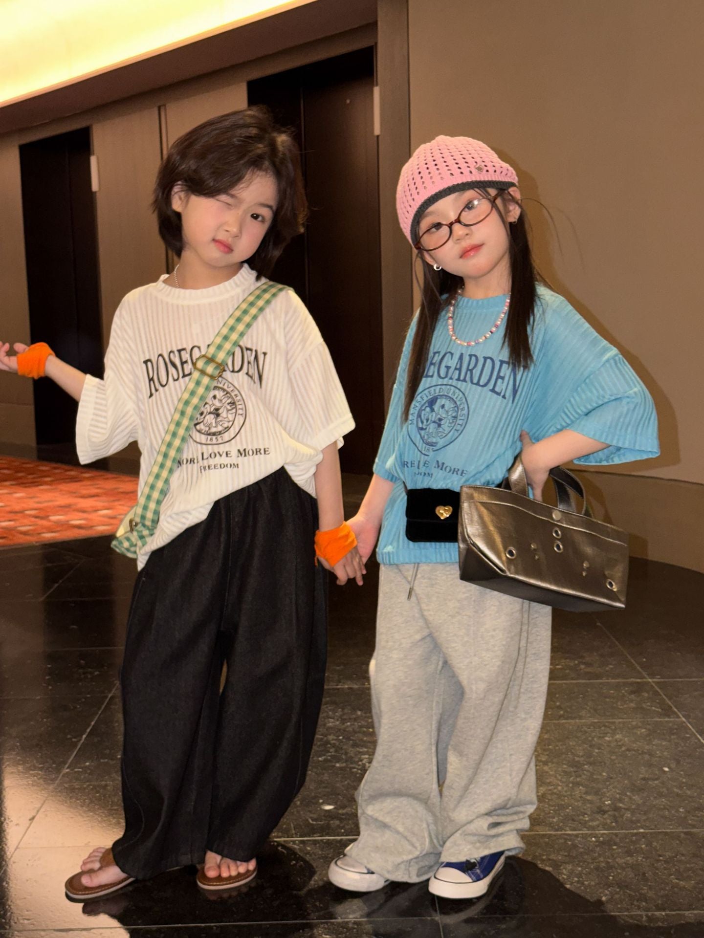 【90-150cm】韓版純色百搭休閒彎刀褲