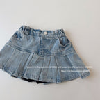 【90-150cm】牛仔百褶裙