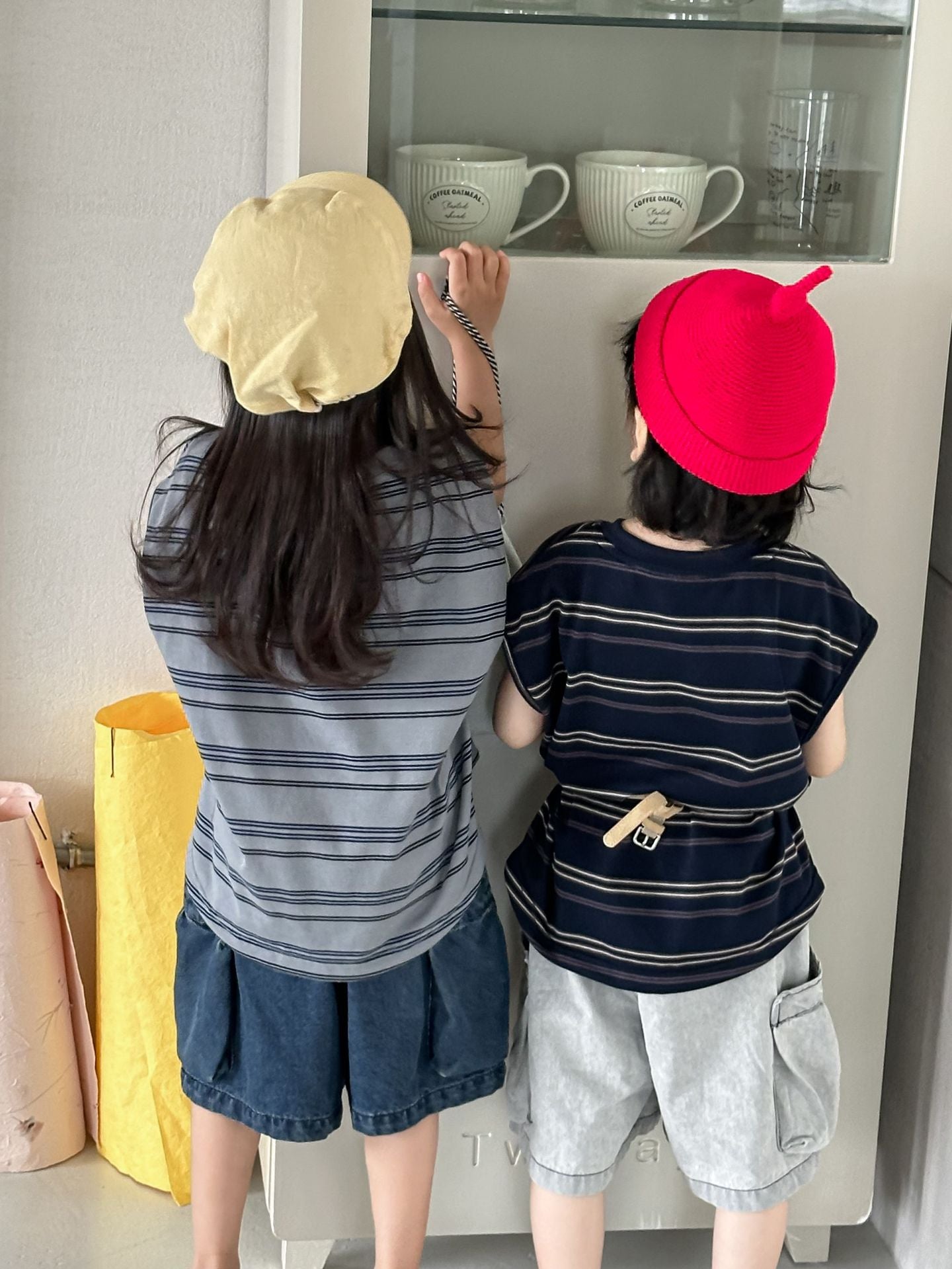 【80-140cm】條紋寬鬆無袖背心