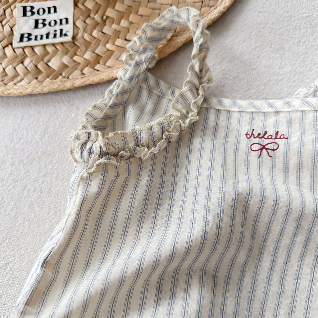 【80-130cm】韓版刺繡細肩背心