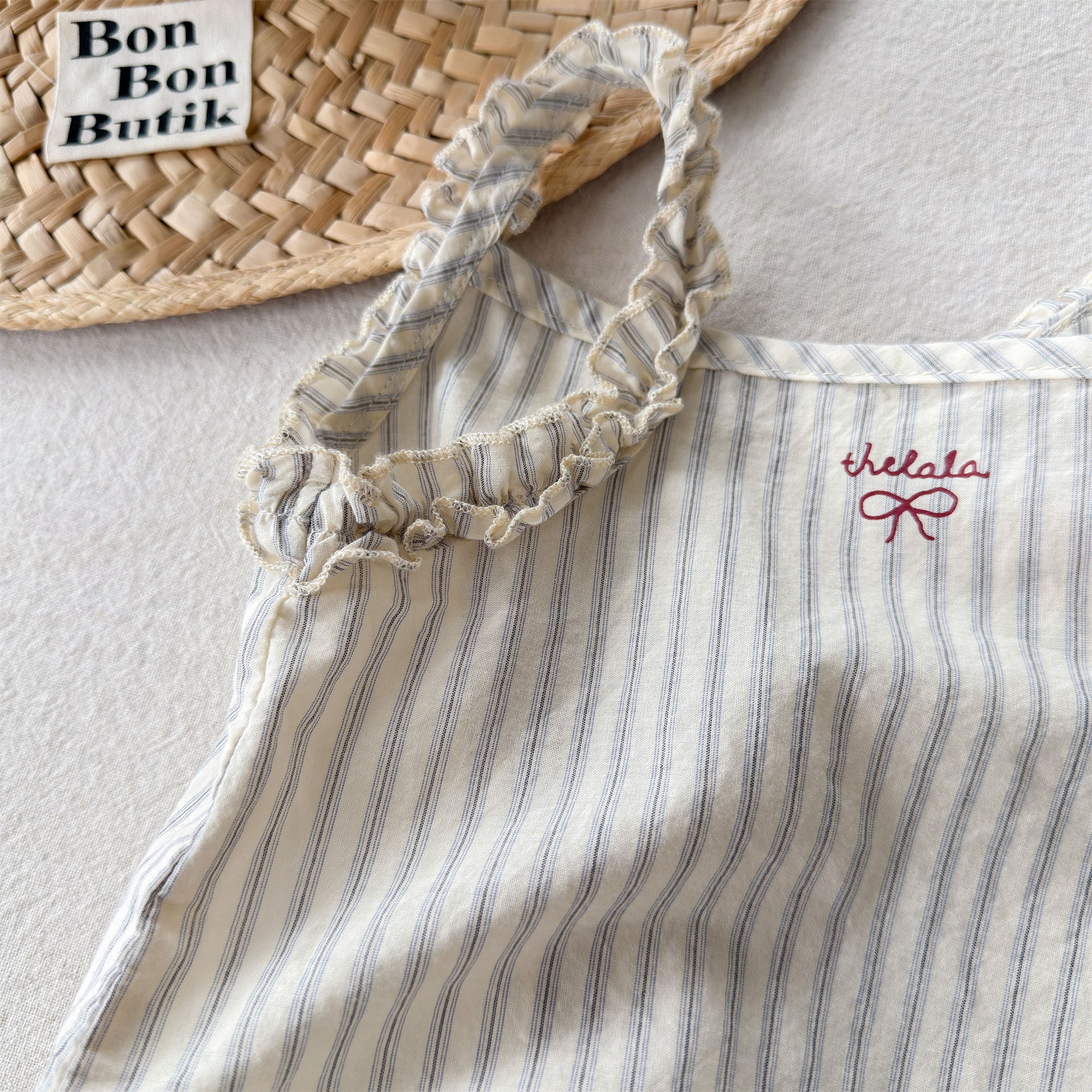 【80-130cm】韓版刺繡細肩背心