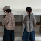 【80-140cm】復古港風豹紋襯衫