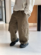 【100-170cm】水洗全棉帥氣口袋工裝褲