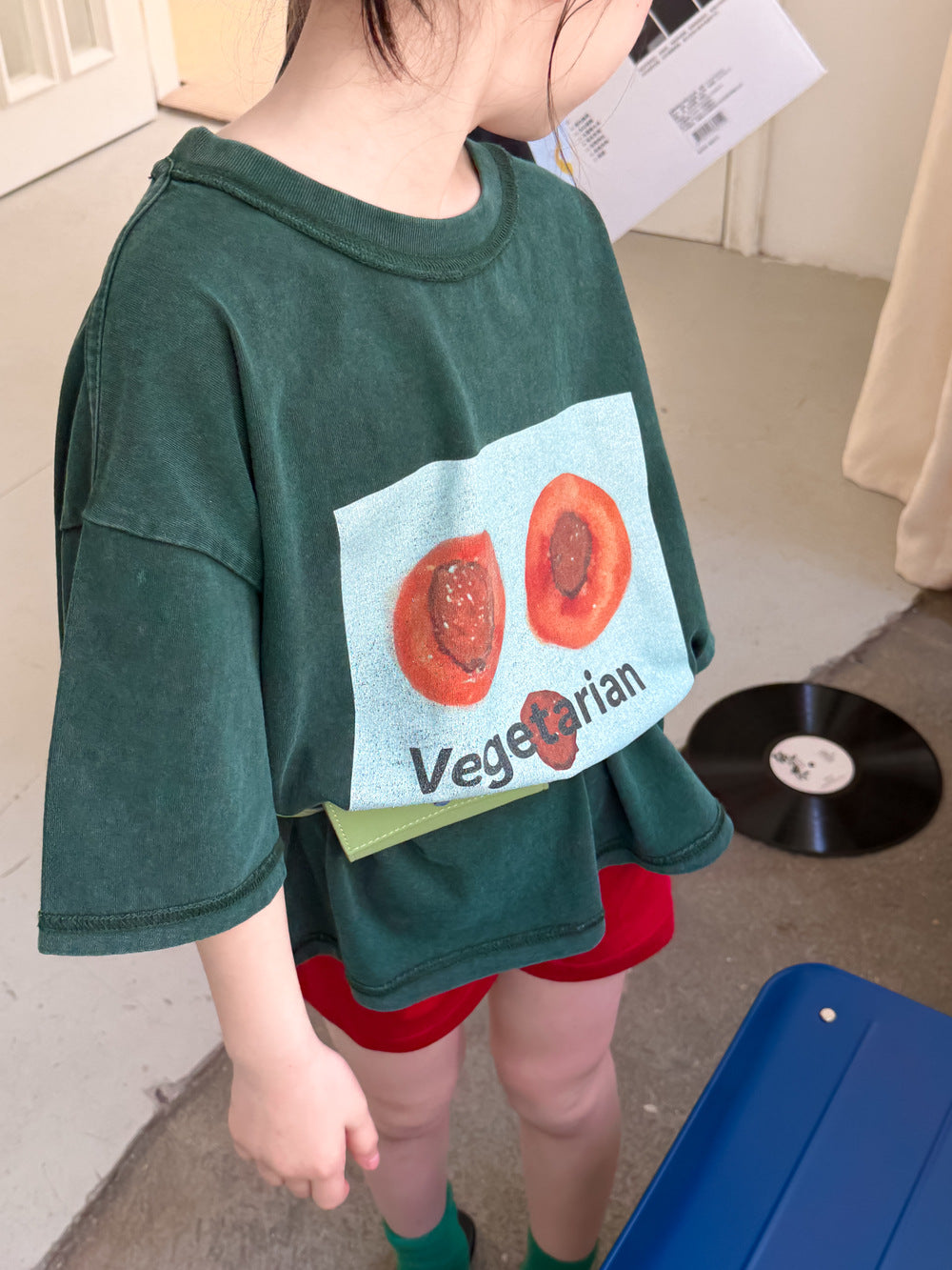 【100-160cm】韓版Vegetarian笑臉T