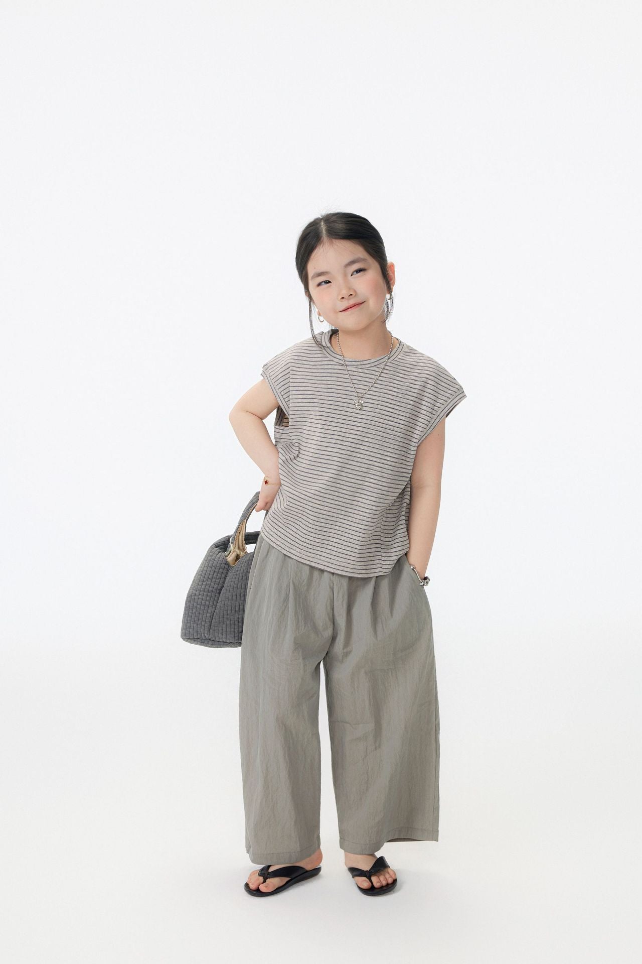 【90-150cm / F】【親子裝】日系條紋落肩短袖
