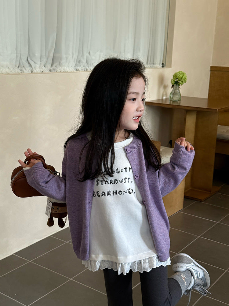 【現貨160cm】針織純色單排扣毛衣外套