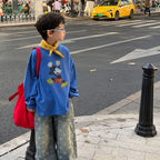 【90-160cm】設計感破洞水洗牛仔褲