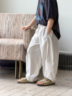 【100-170cm】親膚全棉彎刀休閒褲