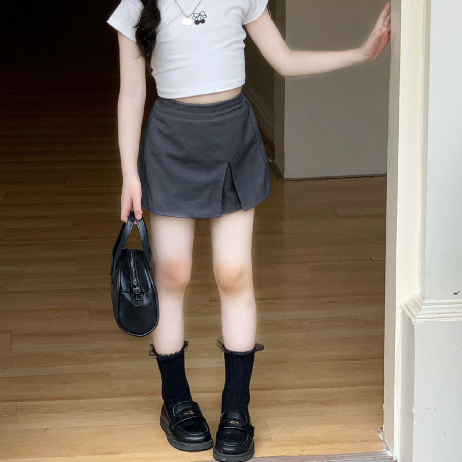 【90-150cm】側開衩西裝半身裙