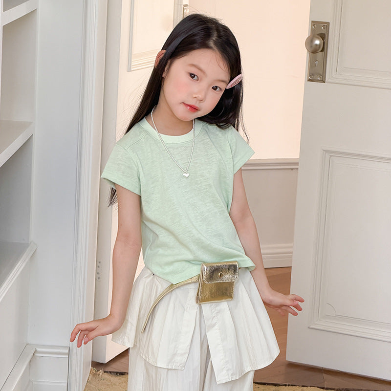 【100-170cm】(6色)後背清新浪漫小花甜妹T
