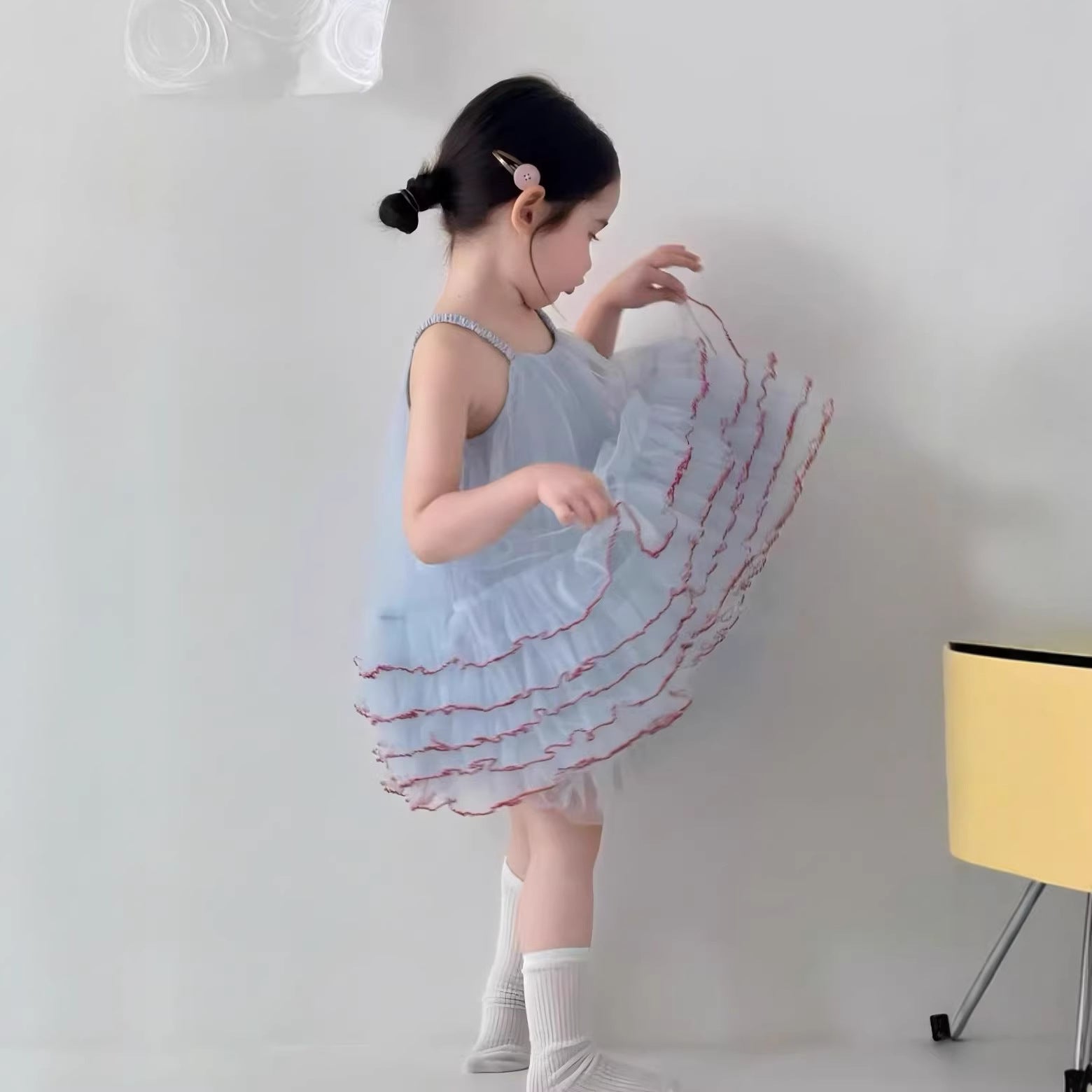 【90-140cm】公主吊帶蓬蓬紗裙