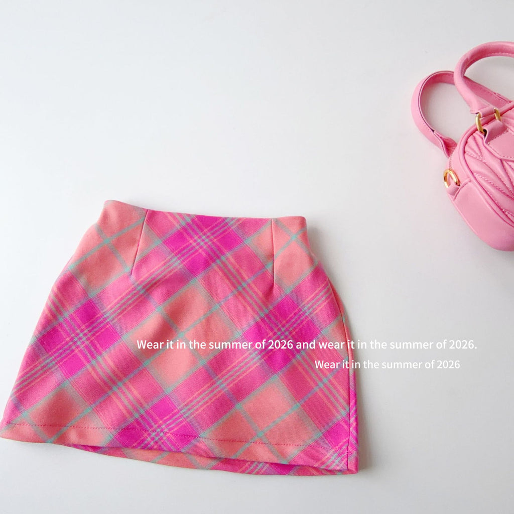 【90-150cm】彩色格紋半身裙